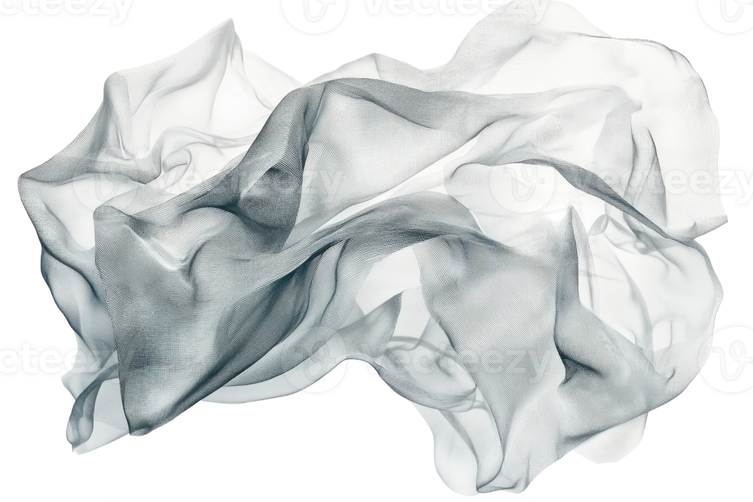 Elegant abstract close-up of white and gray translucent fabric, showcasing fluidity and softness. Perfect for backgrounds or artistic concepts. png