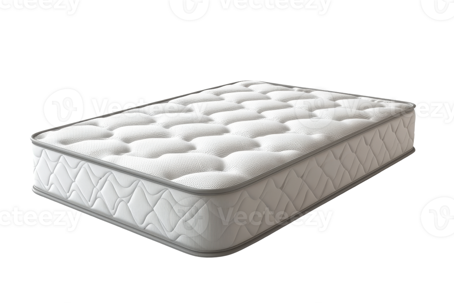 Comfortable plush white mattress with quilted design, perfect for a restful night's sleep. Essential bedding item for any bedroom setup. png