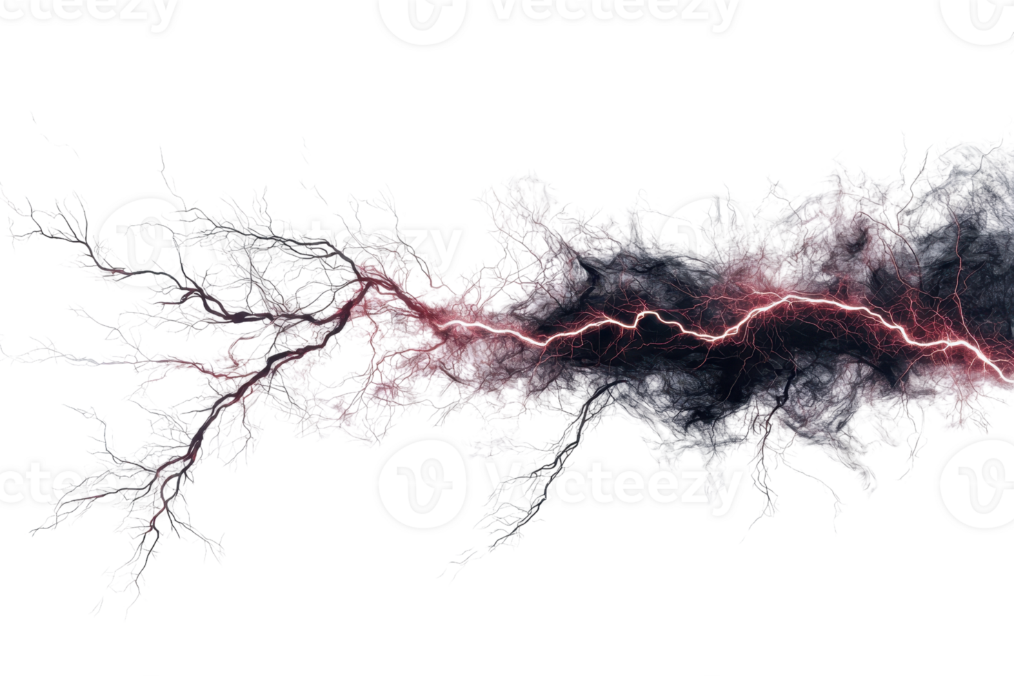 Dynamic abstract energy with pink lightning and black smoky background for creative modern designs and striking visual effects. png