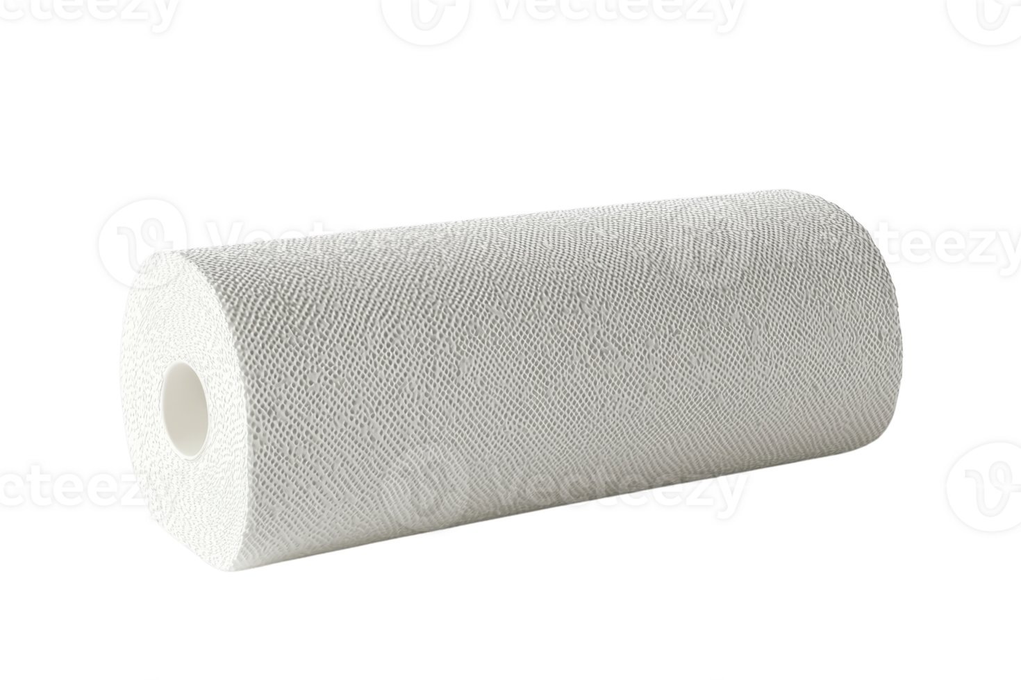 High-quality white paper towel roll isolated on a transparent background. Perfect for cleaning, household chores, and everyday use. png