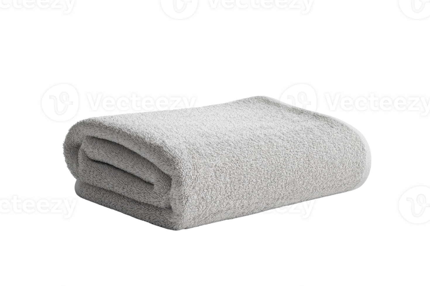 Folded gray towel isolated on a transparent background. perfect for bathroom decor and cleanliness concepts. png