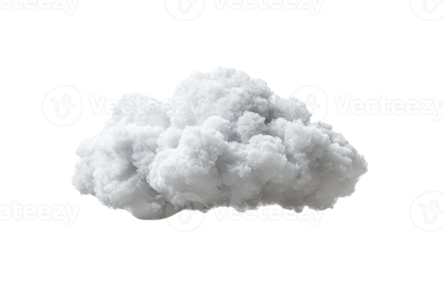 Isolated white fluffy cloud shape with a transparent background, perfect for weather, nature, or creative design projects. png