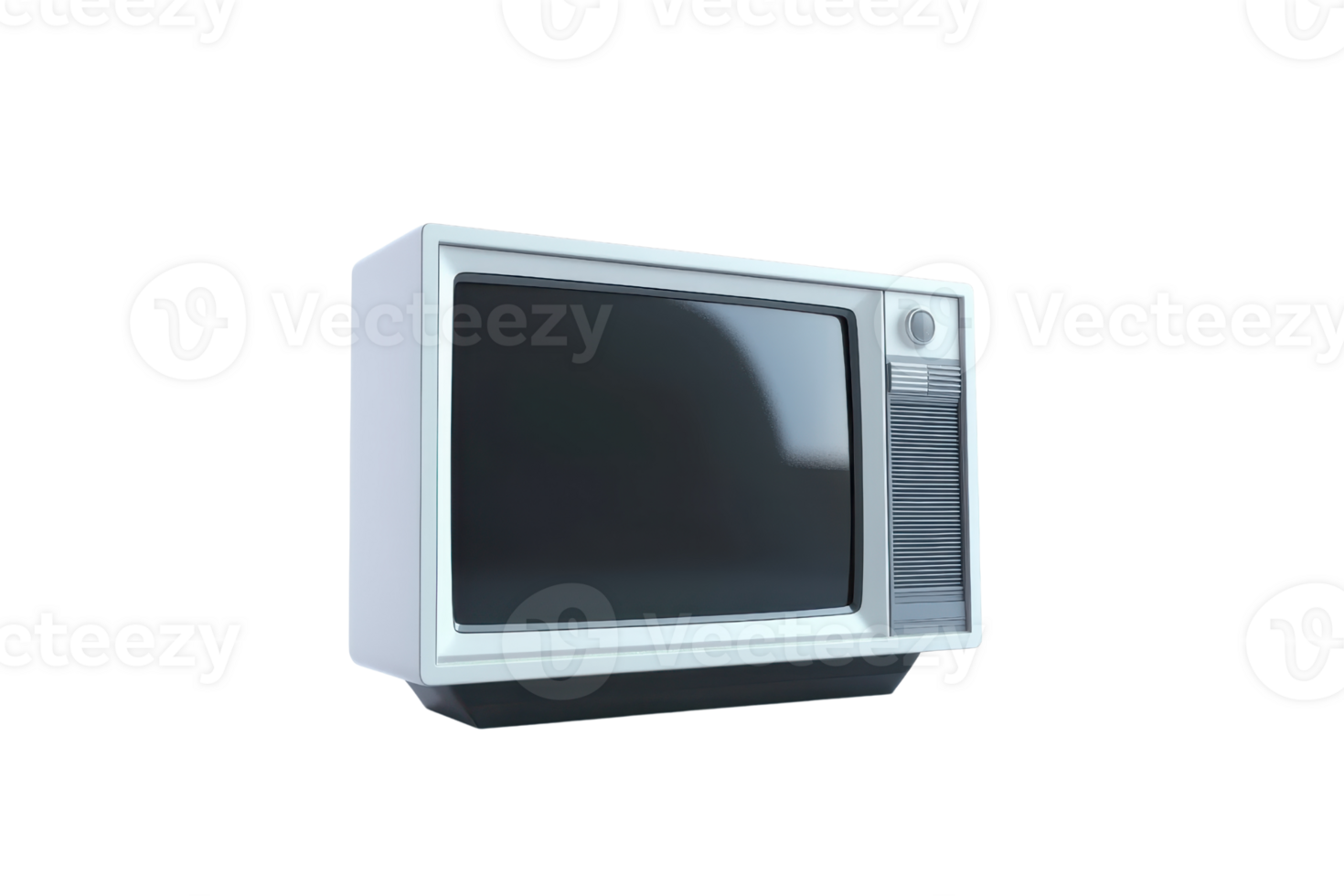 Retro CRT television set isolated on transparent background. Vintage technology, old-fashioned TV. Classic electronics for nostalgia and collectors. png
