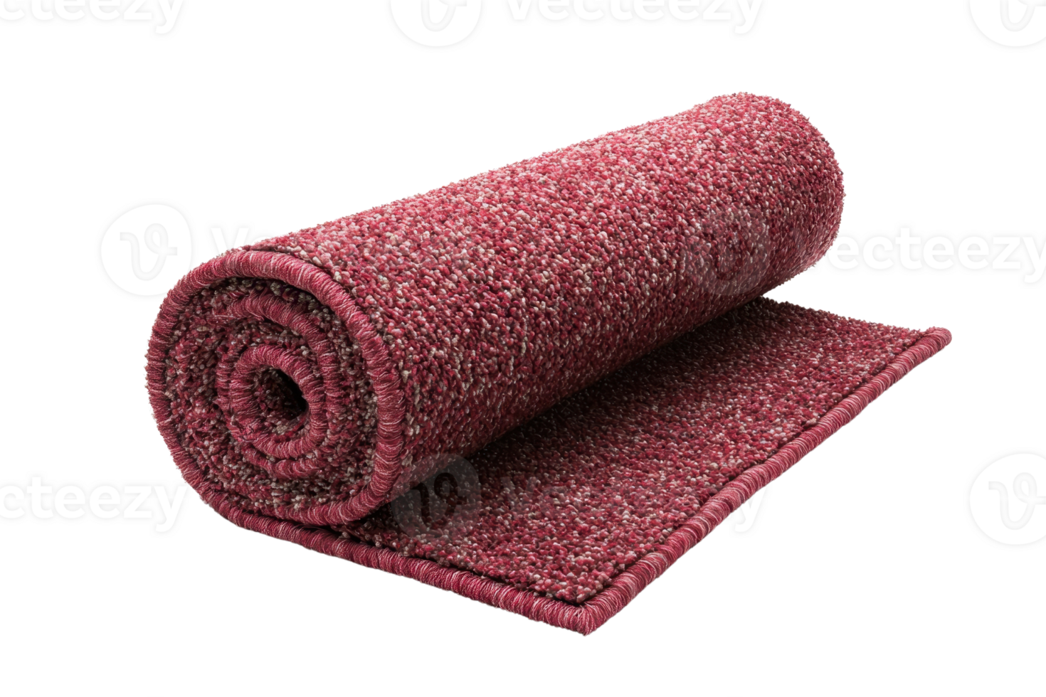 Red carpet roll isolated on transparent background. Perfect for interiors, events, and flooring projects, this vibrant carpet ensures a touch of elegance. png
