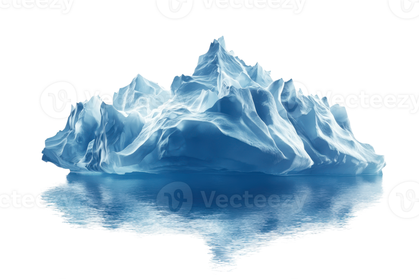 Stunning iceberg floating in clear, calm water showcasing nature's beauty and the majesty of icy formations with serenity and tranquility. png