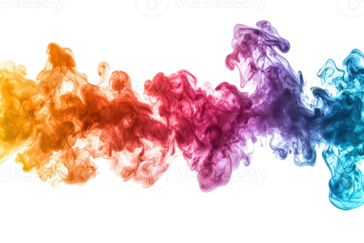 Vibrant colorful smoke swirling in abstract patterns. Perfect for artistic backgrounds, design projects, and creative visual content. png