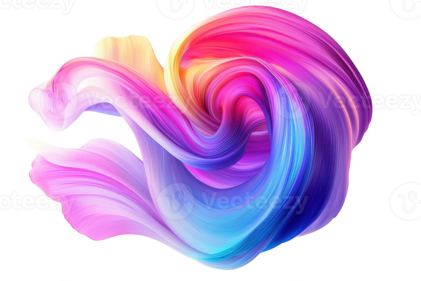 Vibrant abstract swirl of colorful paint, blending shades of pink, purple, blue, and yellow, creating a dynamic and fluid visual effect. png