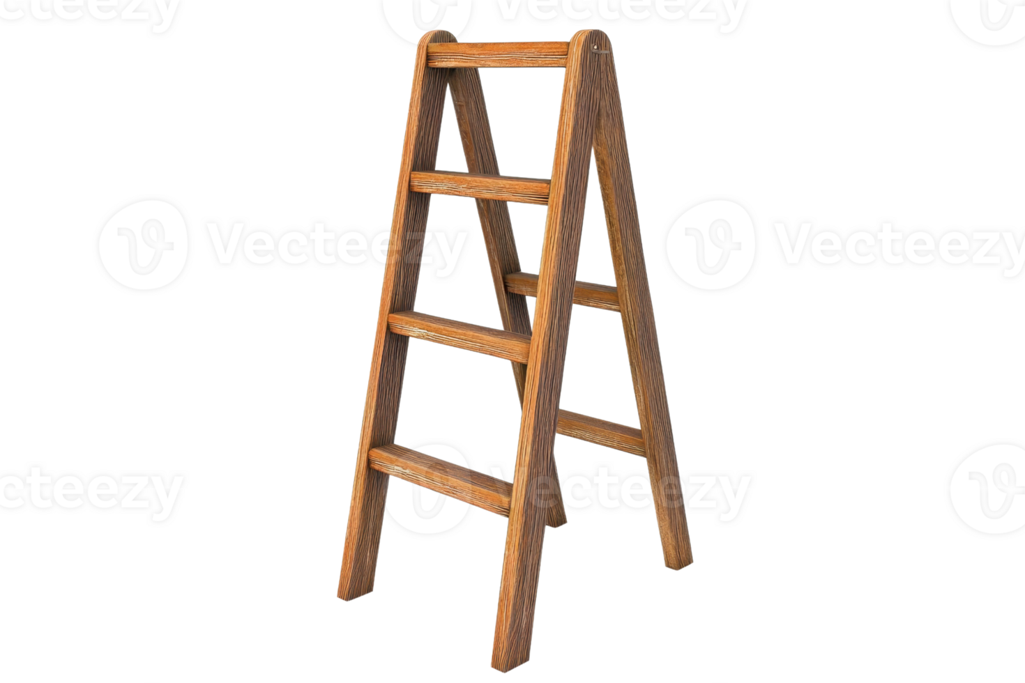 Wooden step ladder isolated on transparent background. Essential tool for home improvement and maintenance tasks. Safe and sturdy for various projects. png
