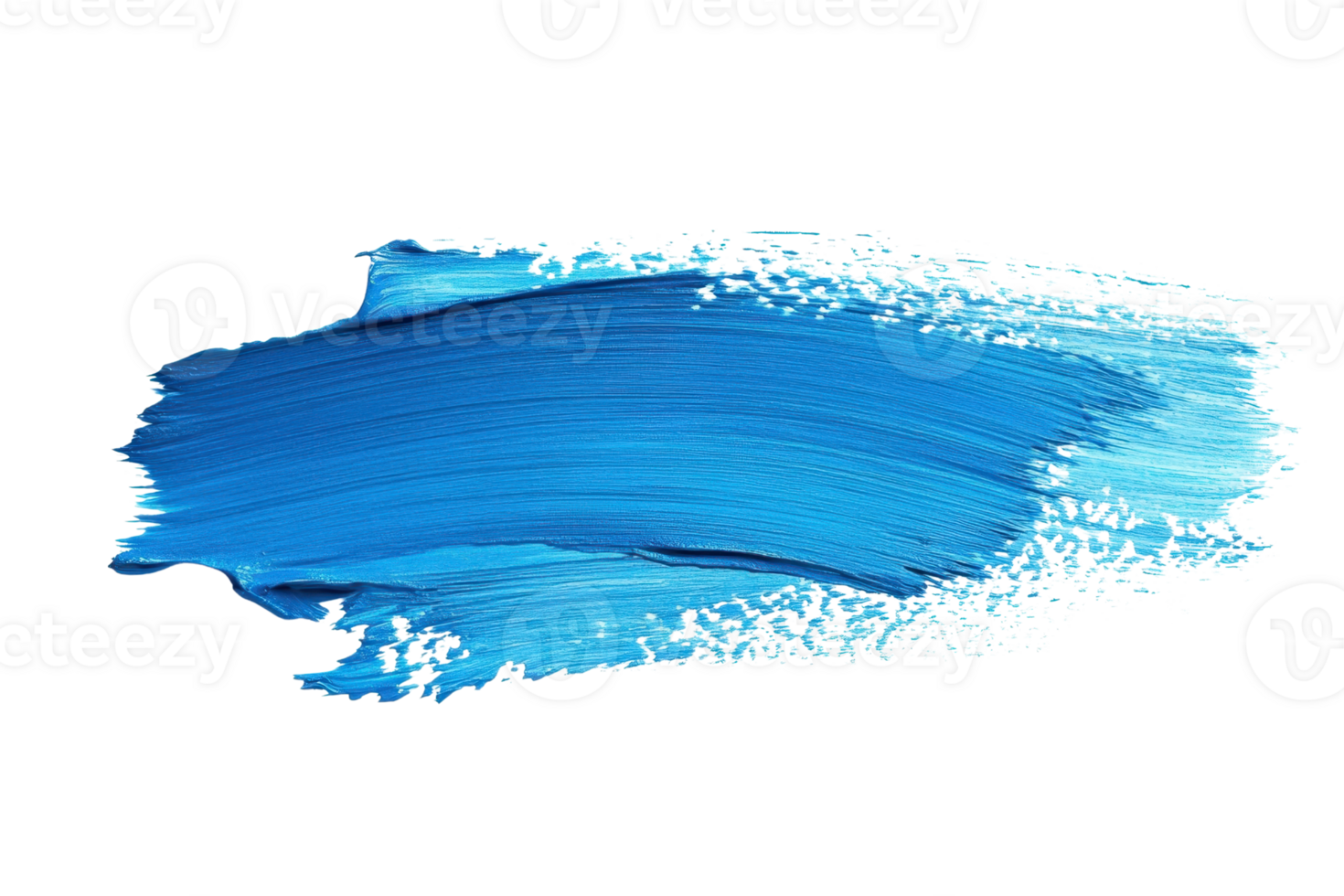 Vivid blue paint stroke with dynamic texture on a transparent background, perfect for creative projects and design elements. png