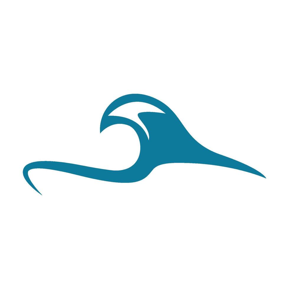 a wave logo with blue waves design template vector