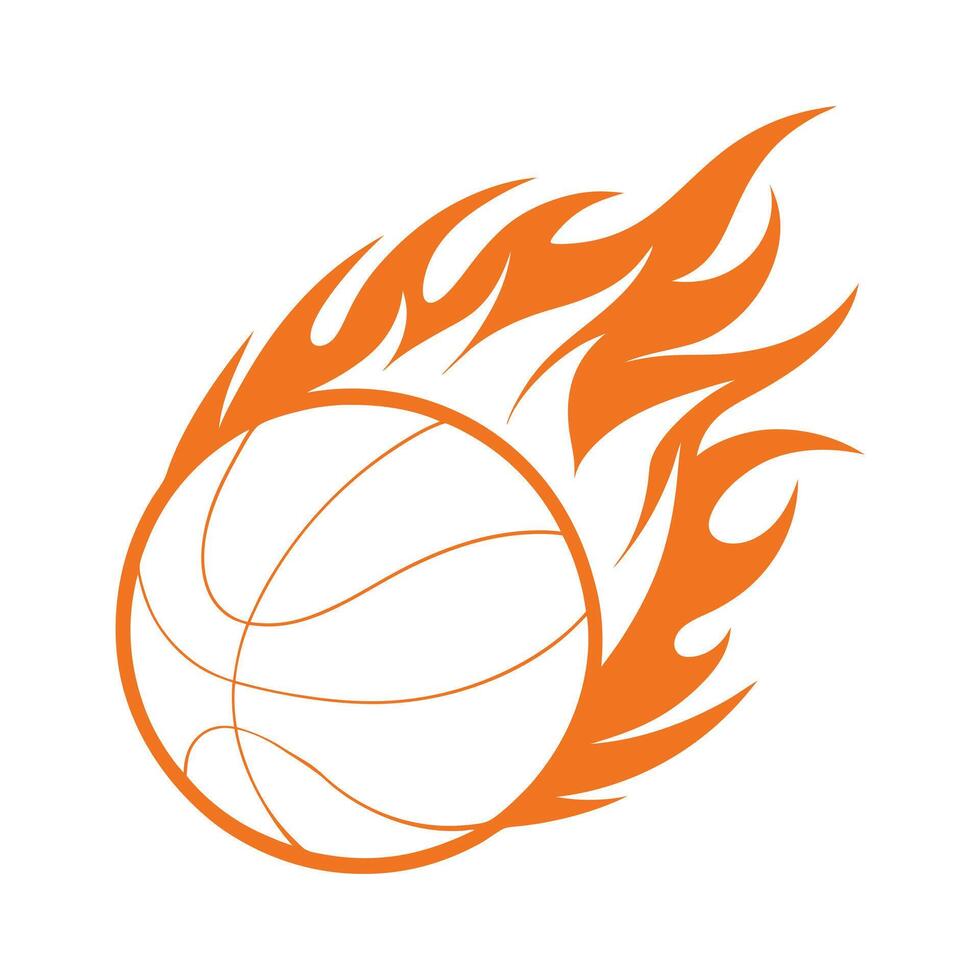 Flaming Basketball in Motion Illustration vector