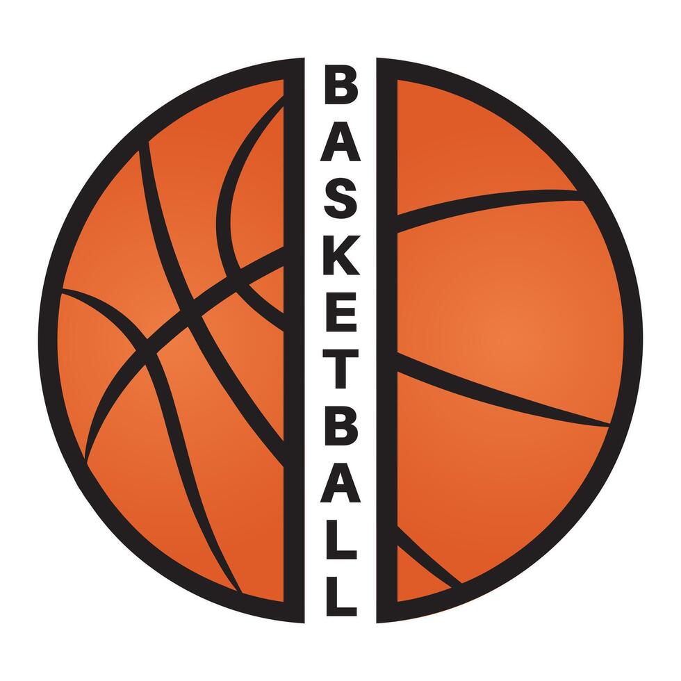 Basketball with Vertical Text Element vector