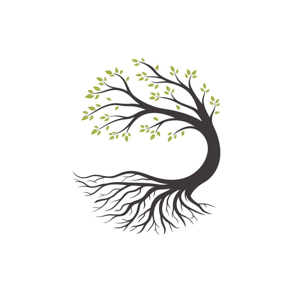 Eco Green Tree Abstract Logo Design vector