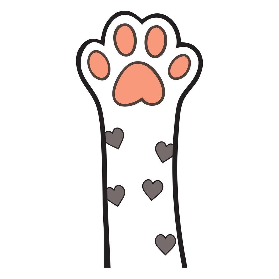 Cute Cat Paws with Playful Footprint Clipart Design vector