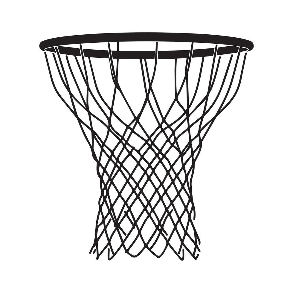 Close-Up Basketball Hoop and Net Design vector