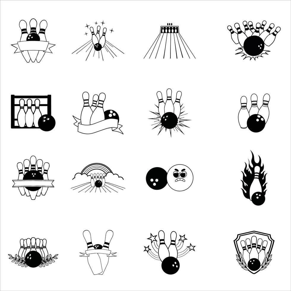 Capturing the Strike Bowling Ball and Pin Design Bundle vector