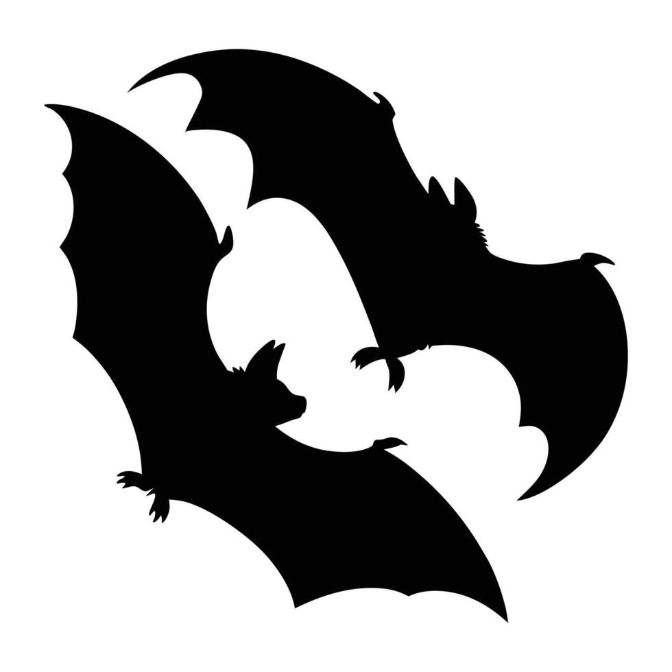 Flying Bats in Motion Spooky Silhouette Design vector