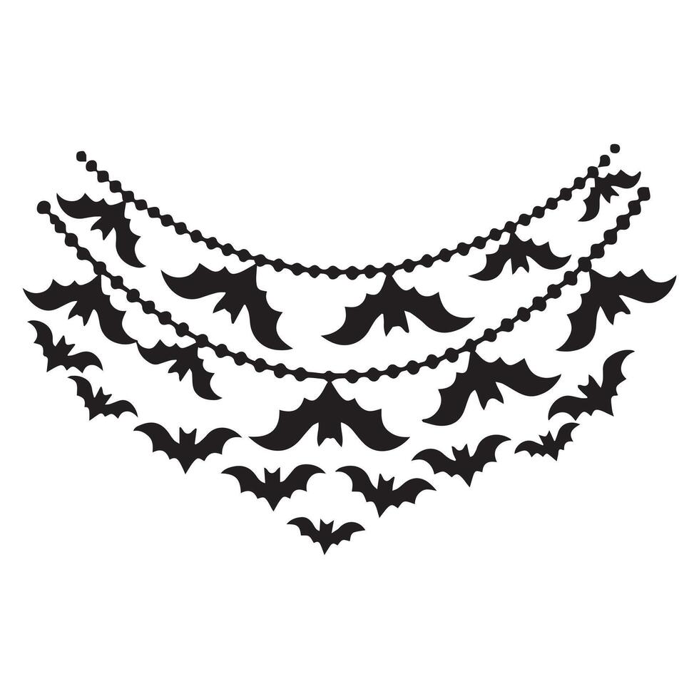 Bat Garland Decoration for Festive Halloween Themes vector