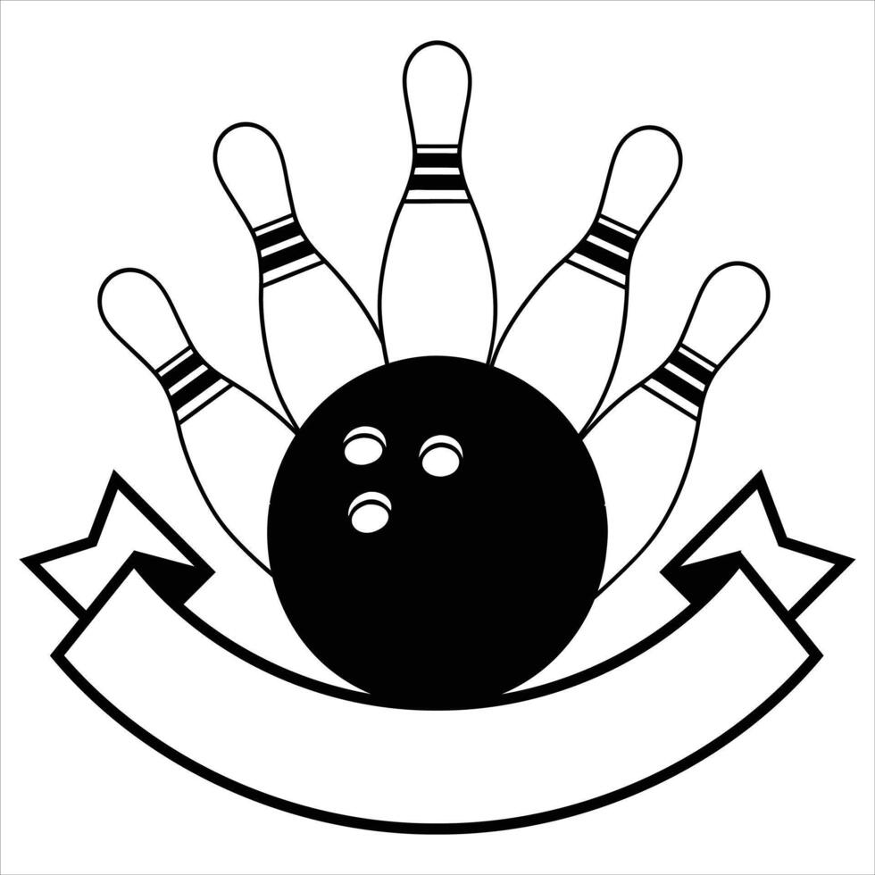 Iconic Bowling Ball and Pin Illustration Design vector