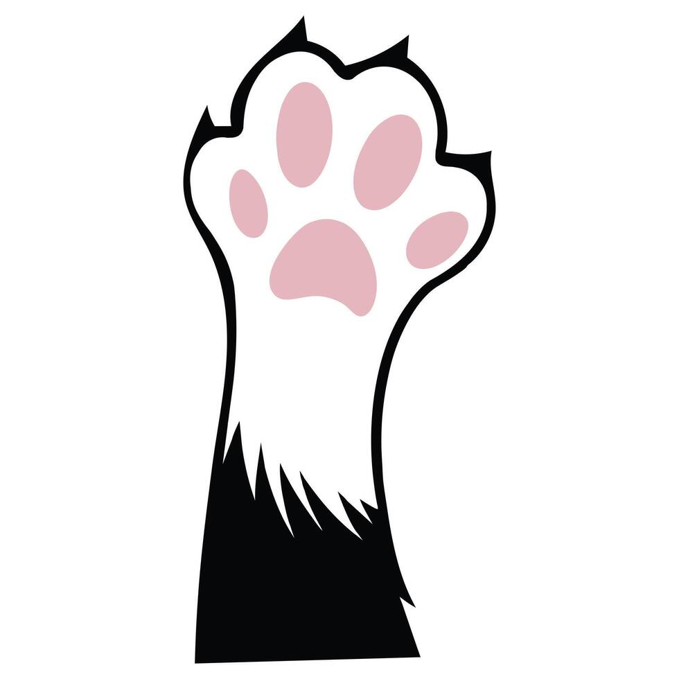 Whimsical Cat Paw Print Clipart Design vector