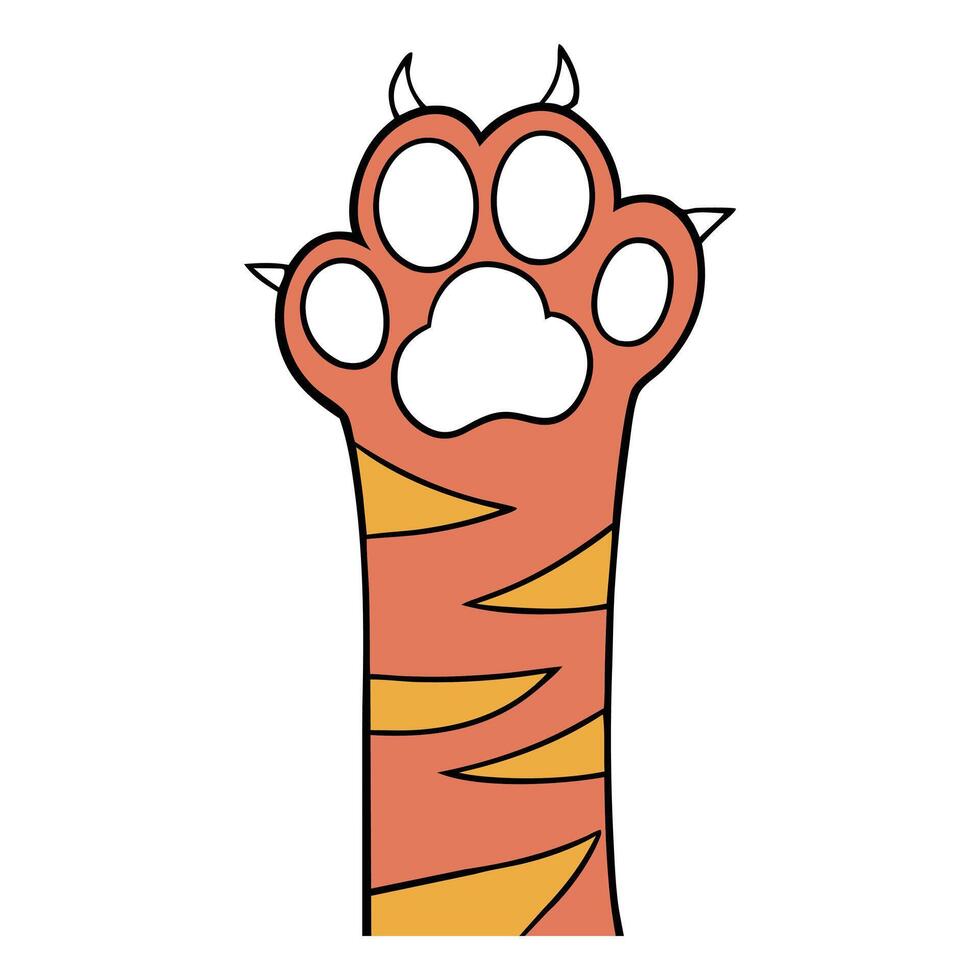 Fun and Quirky Cat Paw Illustration with Footprints vector