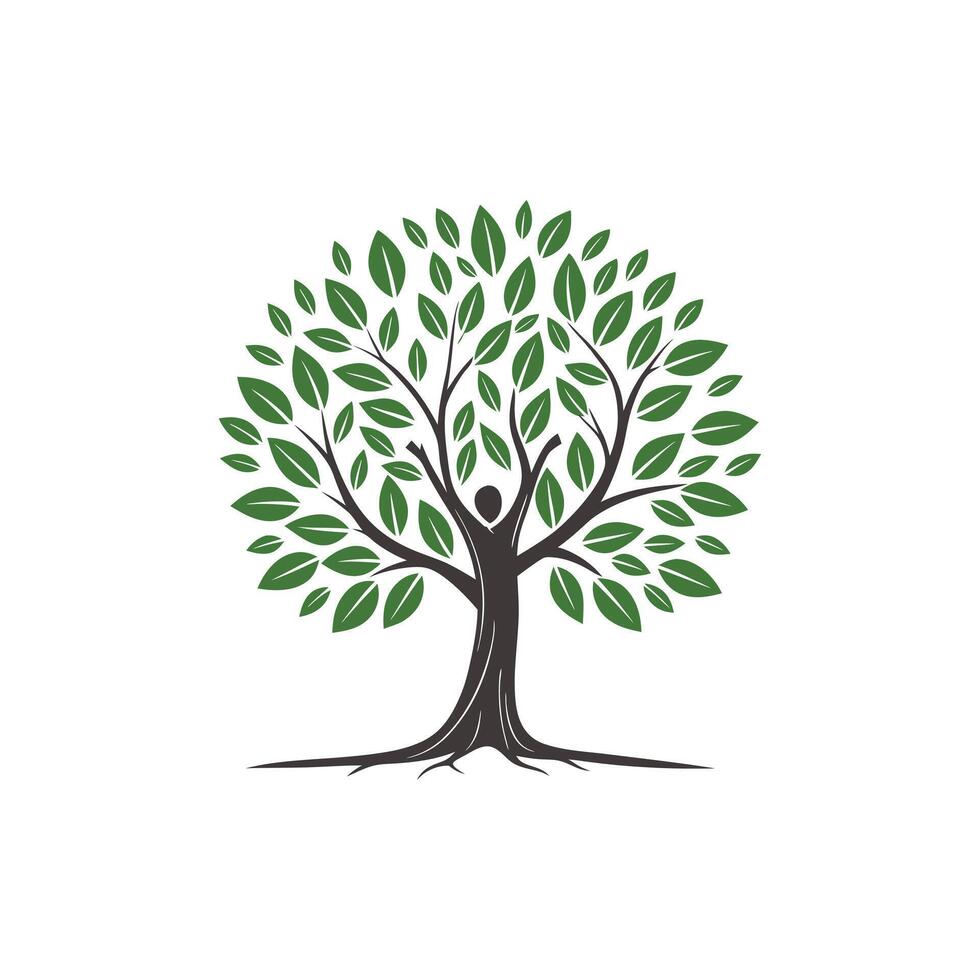 Abstract Eco-Friendly Green Tree Logo Design vector