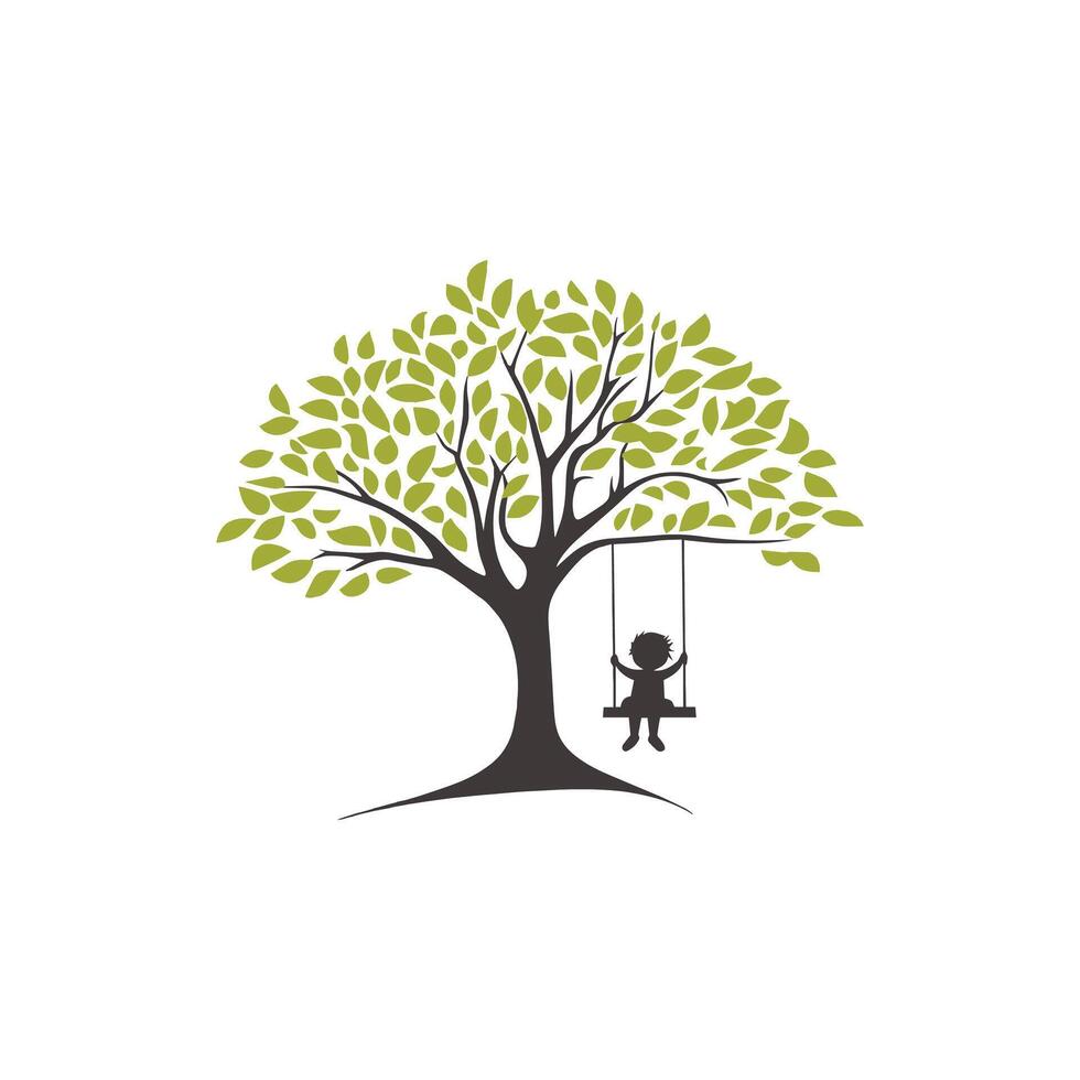 Green Tree Illustration Abstract Eco Design vector