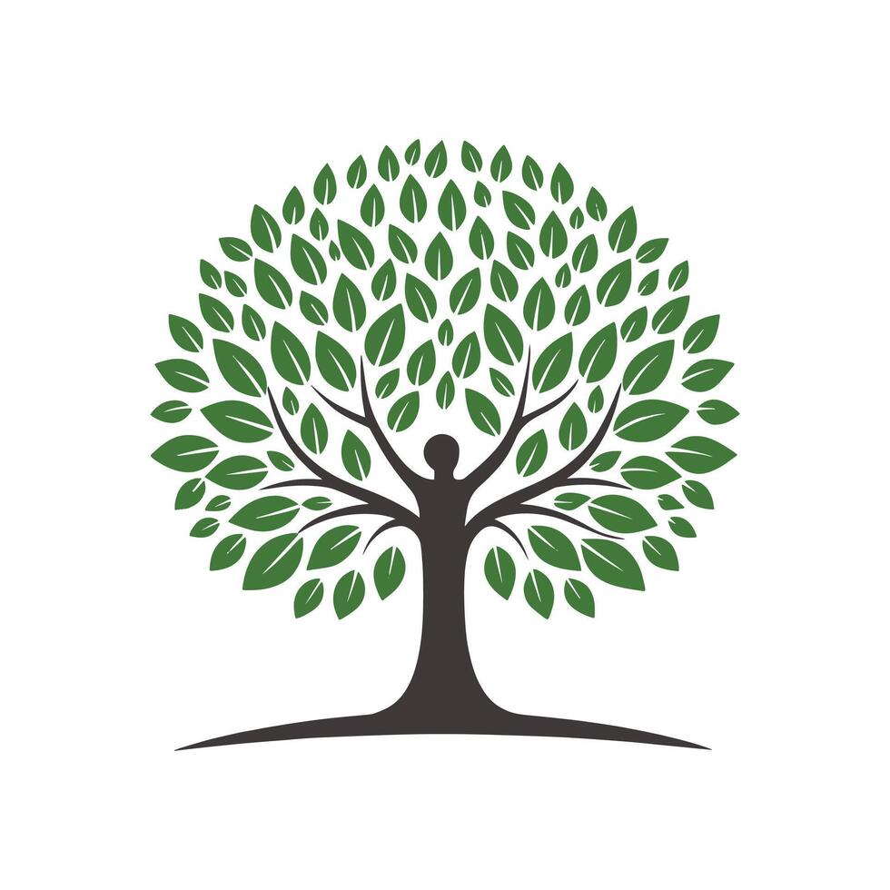 Eco Abstract Green Tree Logo Illustration vector