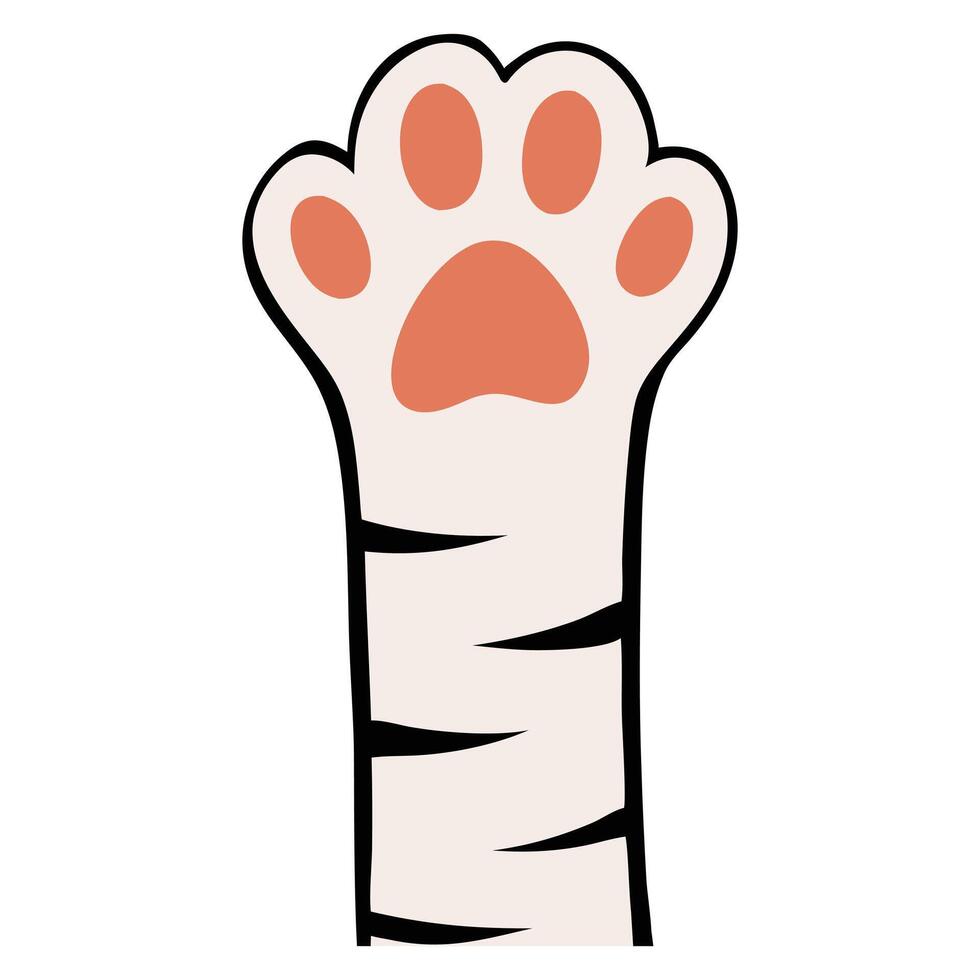 Sweet and Simple Kitty Paw Illustration with Footprints vector