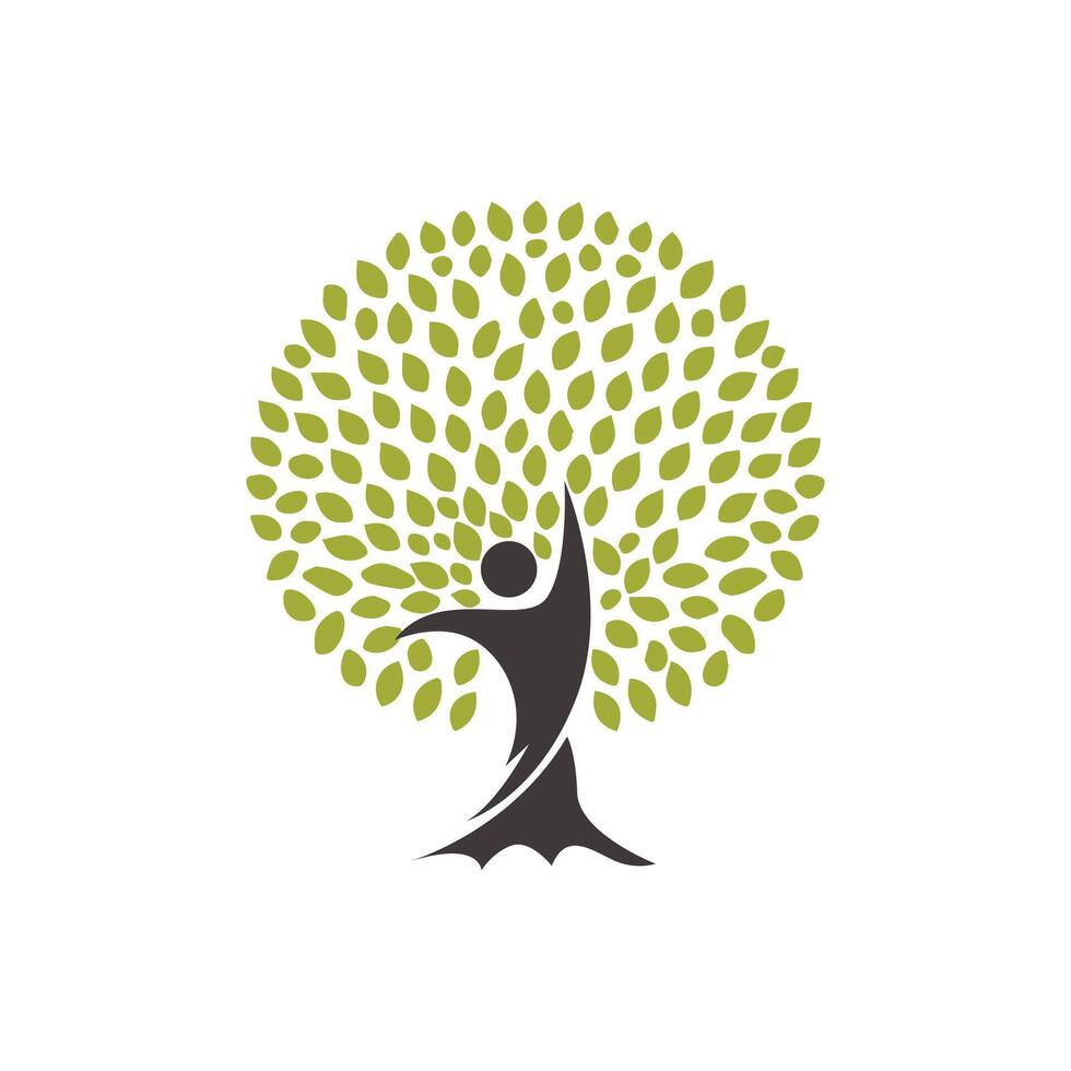 Eco Green Tree Minimalist Illustration Clipart vector