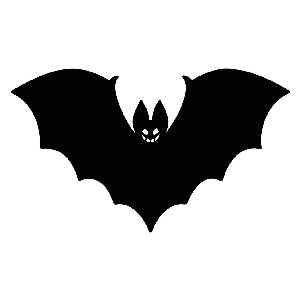 Spooky Bat with Intense Eyes in a Classic Silhouette vector