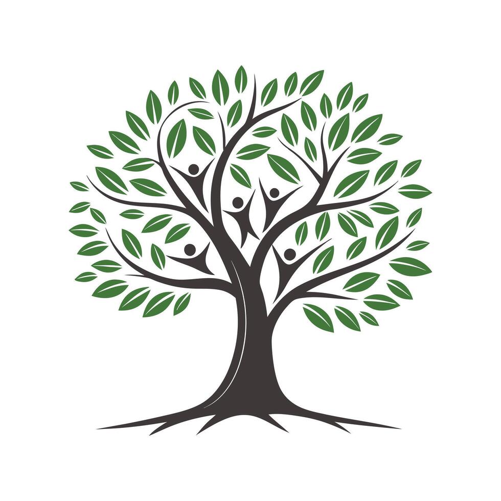 Abstract Green Tree Clipart Eco Design vector