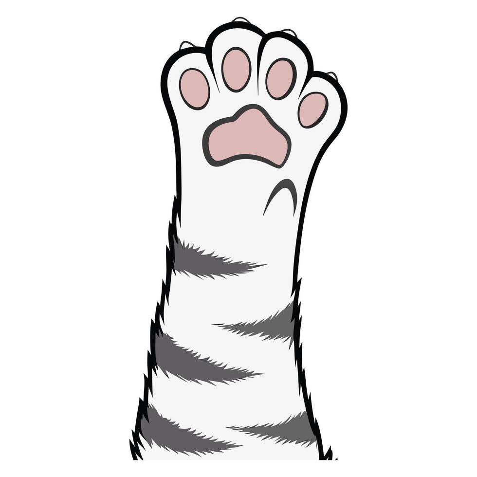 Sweet Cat Paw Illustration with Footprints vector