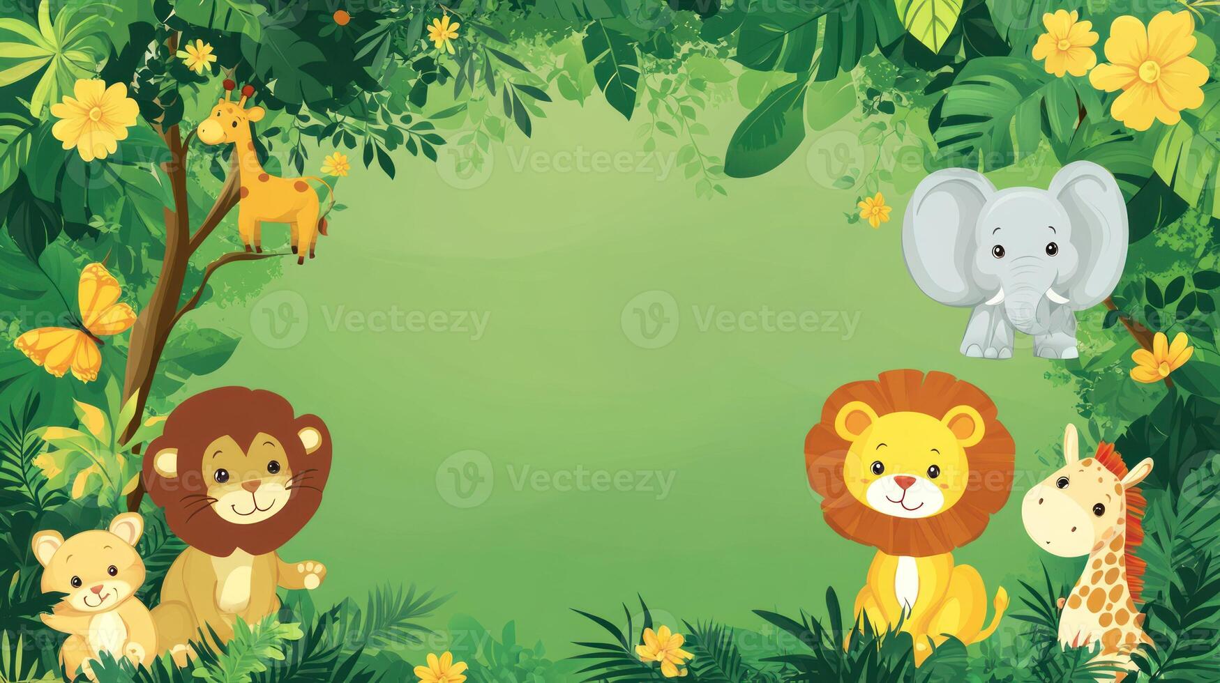 Jungle Animals Border with Copy Space photo