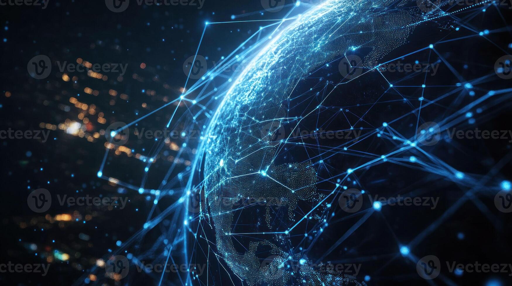 Digital Network Connections Around the Globe photo
