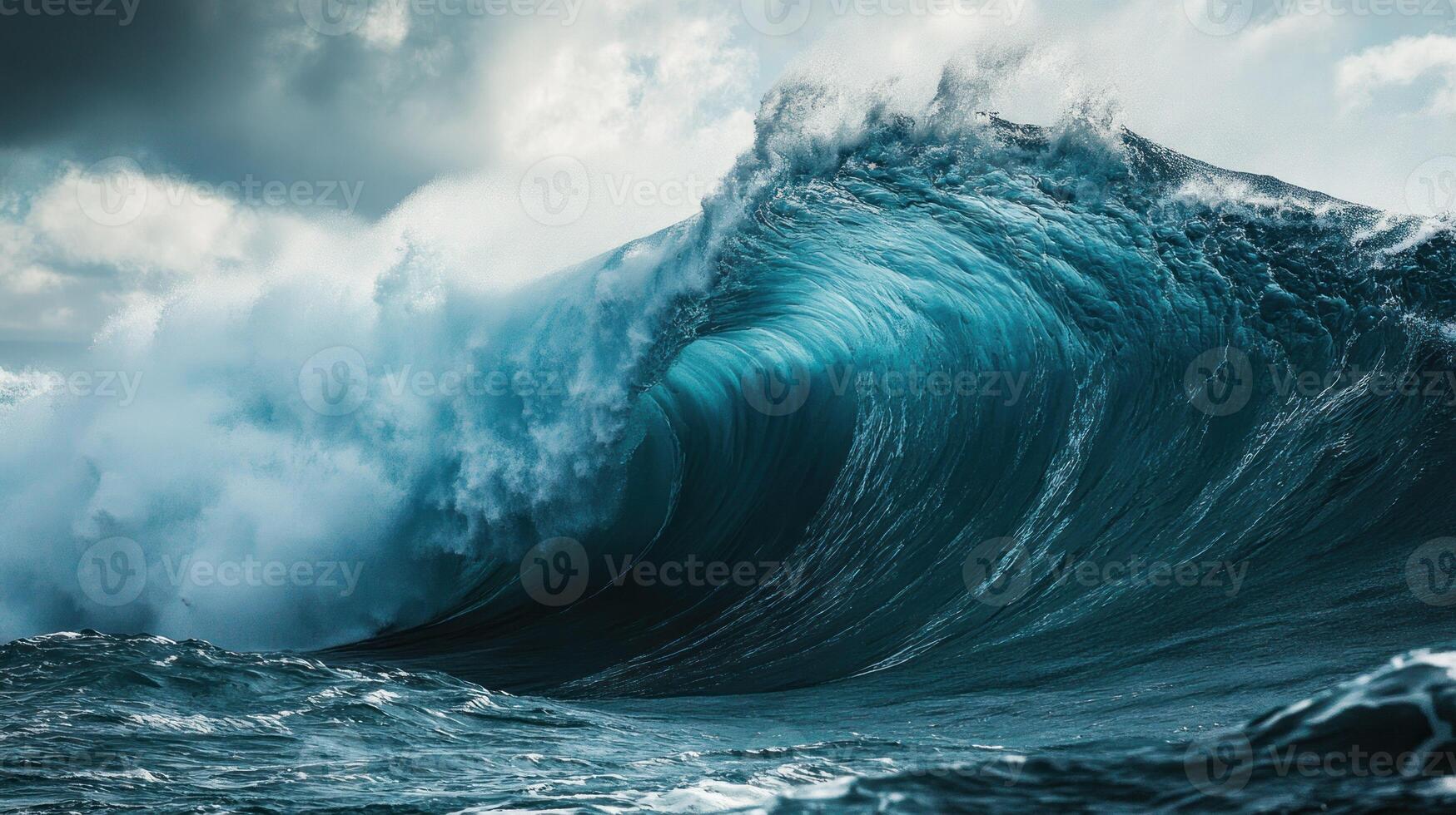 A Towering Wave in a Stormy Sea photo