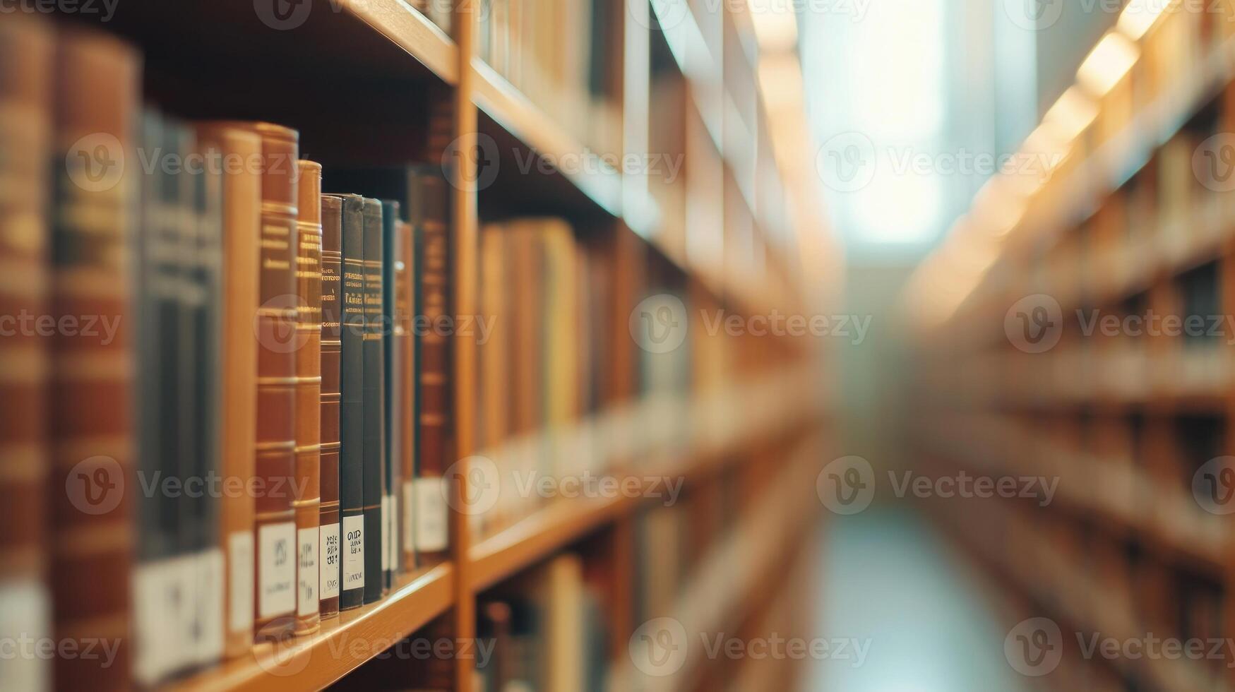 Close-up of Books on a Shelf in a Library photo