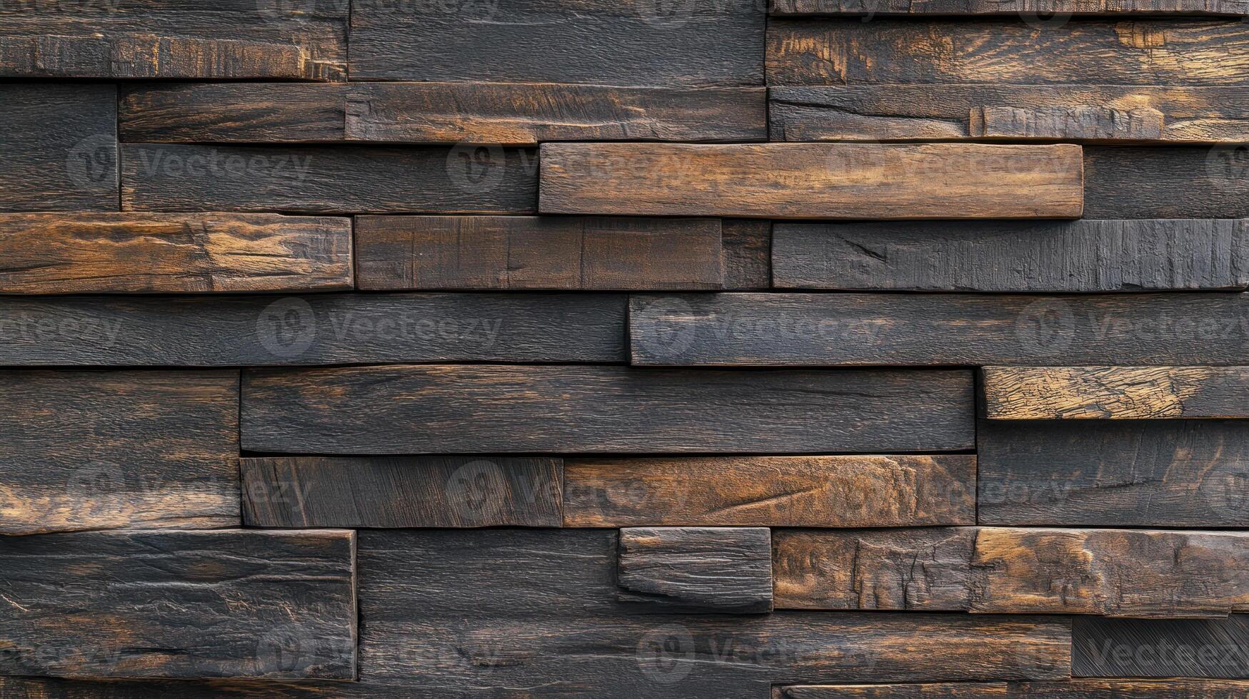 Dark Wood Plank Wall Texture with Varied Grain Patterns photo