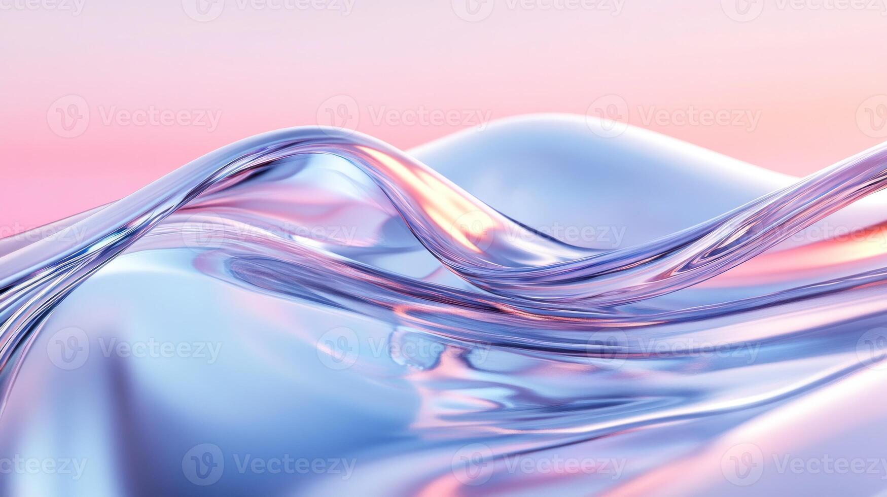 Abstract Shiny Liquid Surface with Pink and Blue Gradient photo