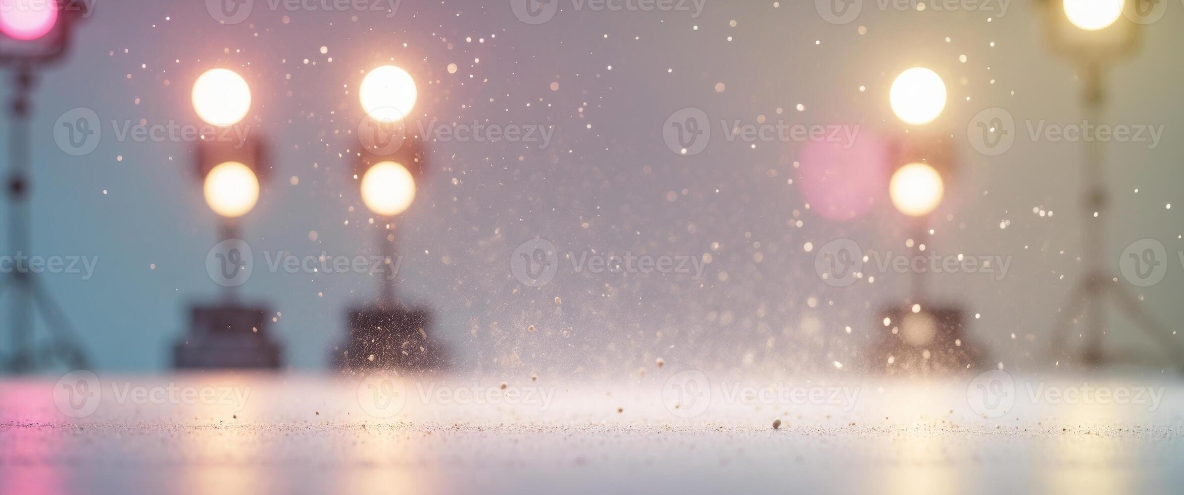 Bright Stage with Shining Lights and Floating Dust photo
