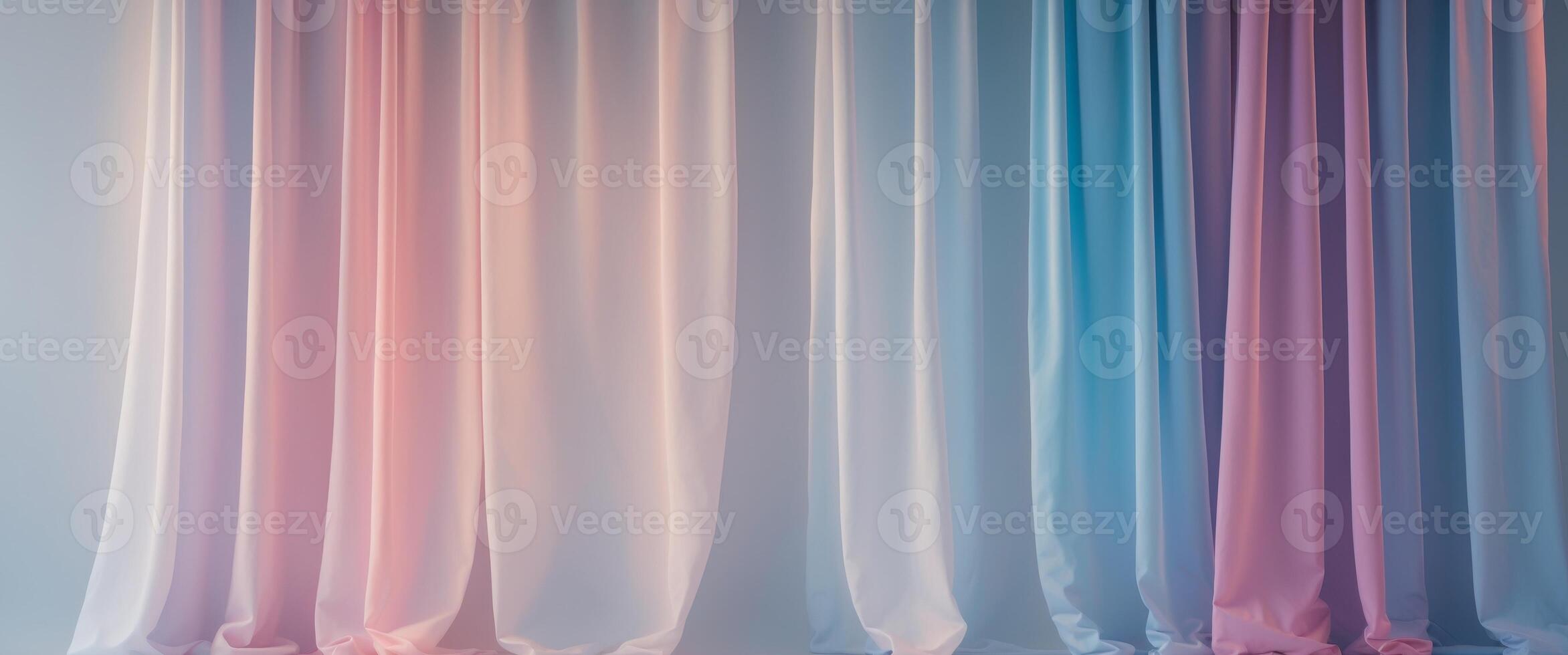 Softly Lit Stage Drapes with Colorful Creases photo