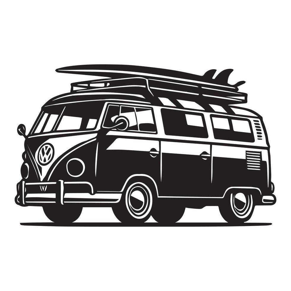 Retro Camper Van Design Perfect for Merch vector
