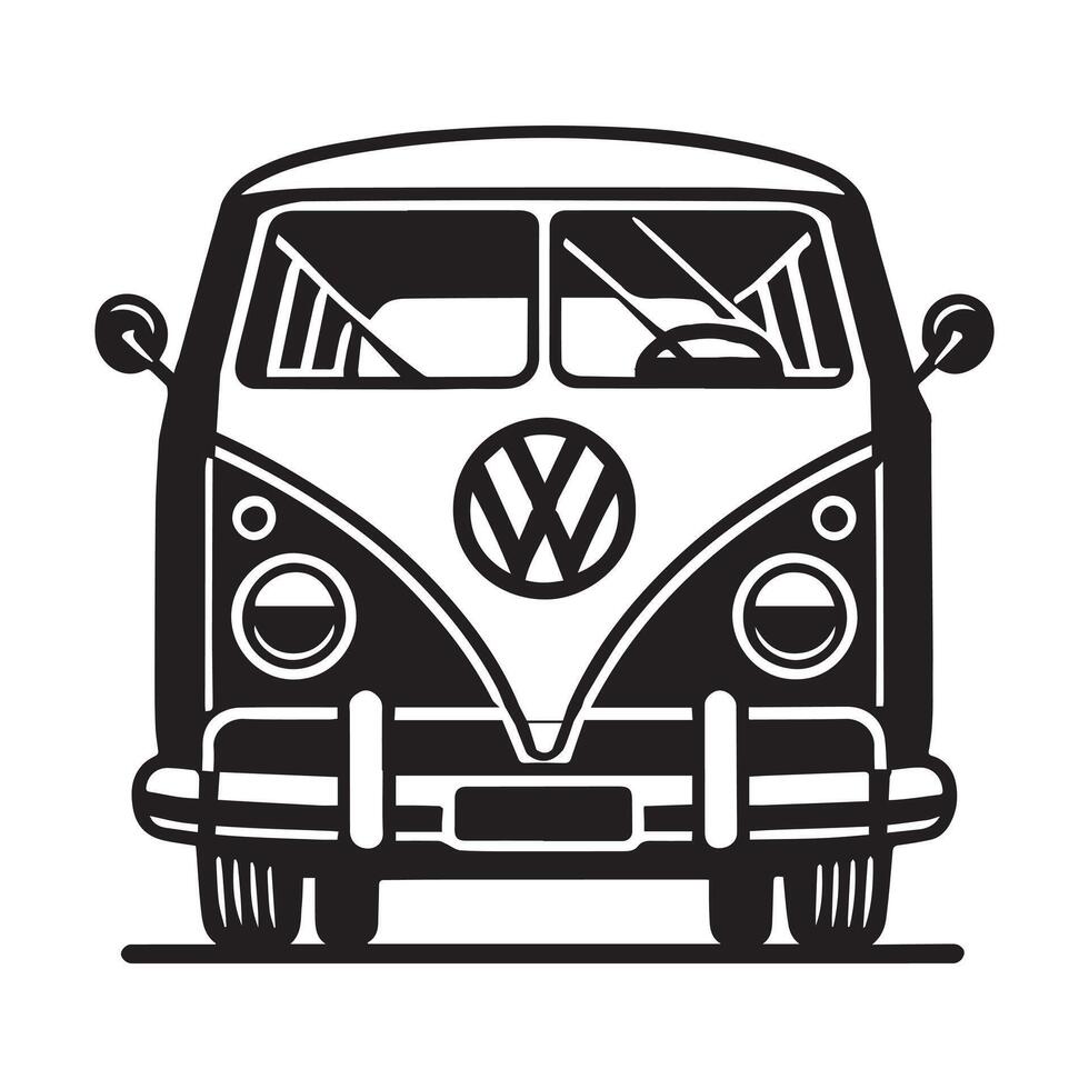 Vibrant Retro Camper Van Graphics for Apparel vector