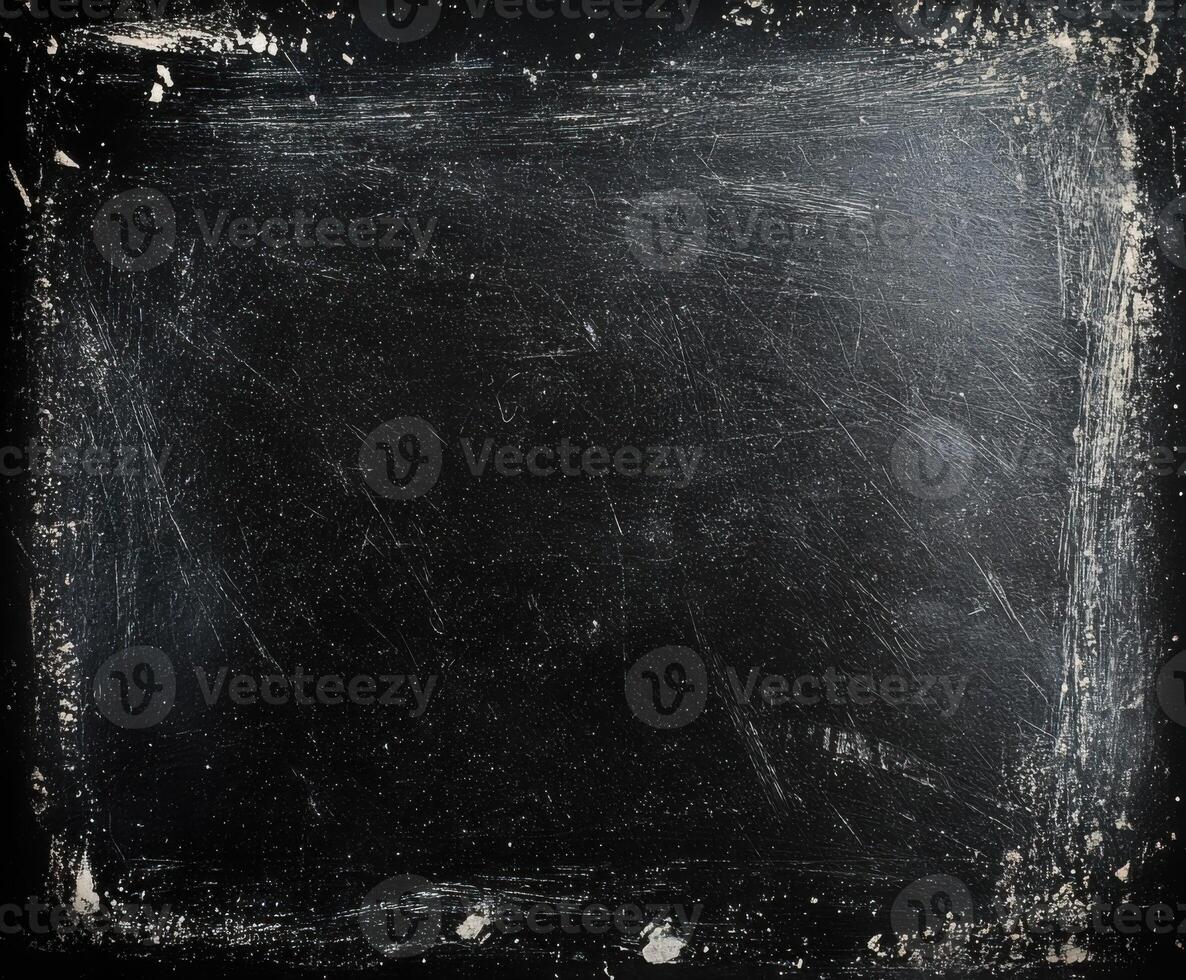 Old blackboard with chalk marks and scratches, perfect for creative presentations or artistic displays in a classroom setting photo