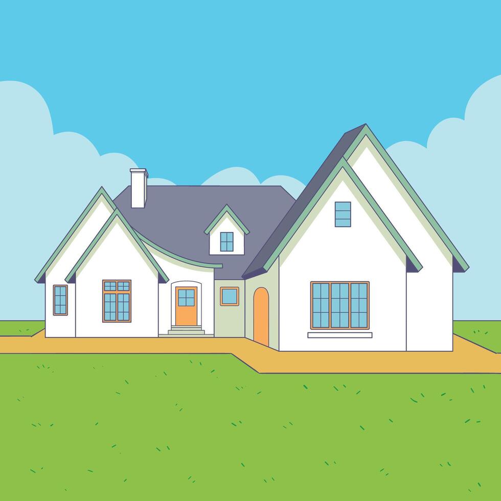 european style house illustration vector