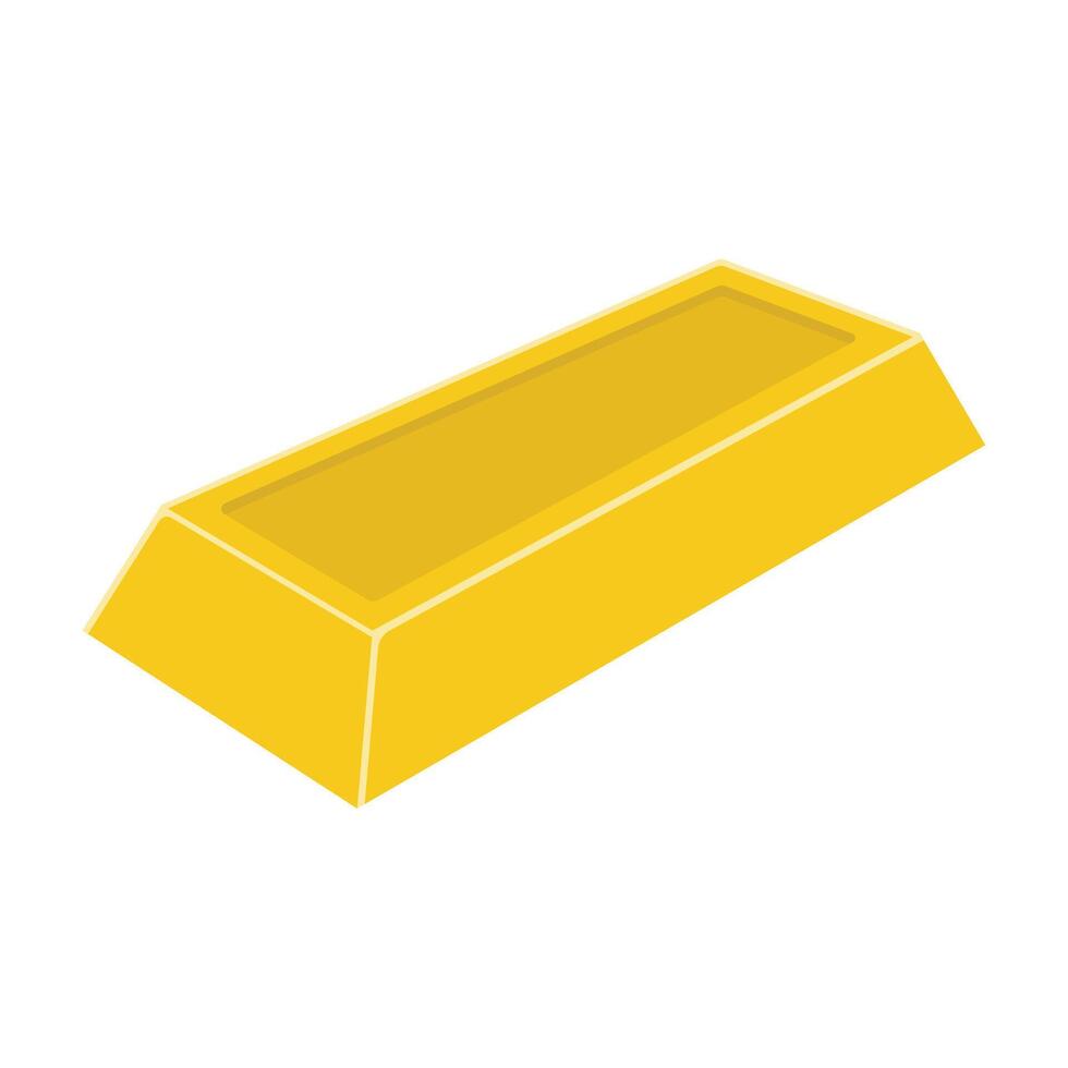 Gold Ingot Flat Illustration. Clean Icon Design Element on Isolated White Background vector