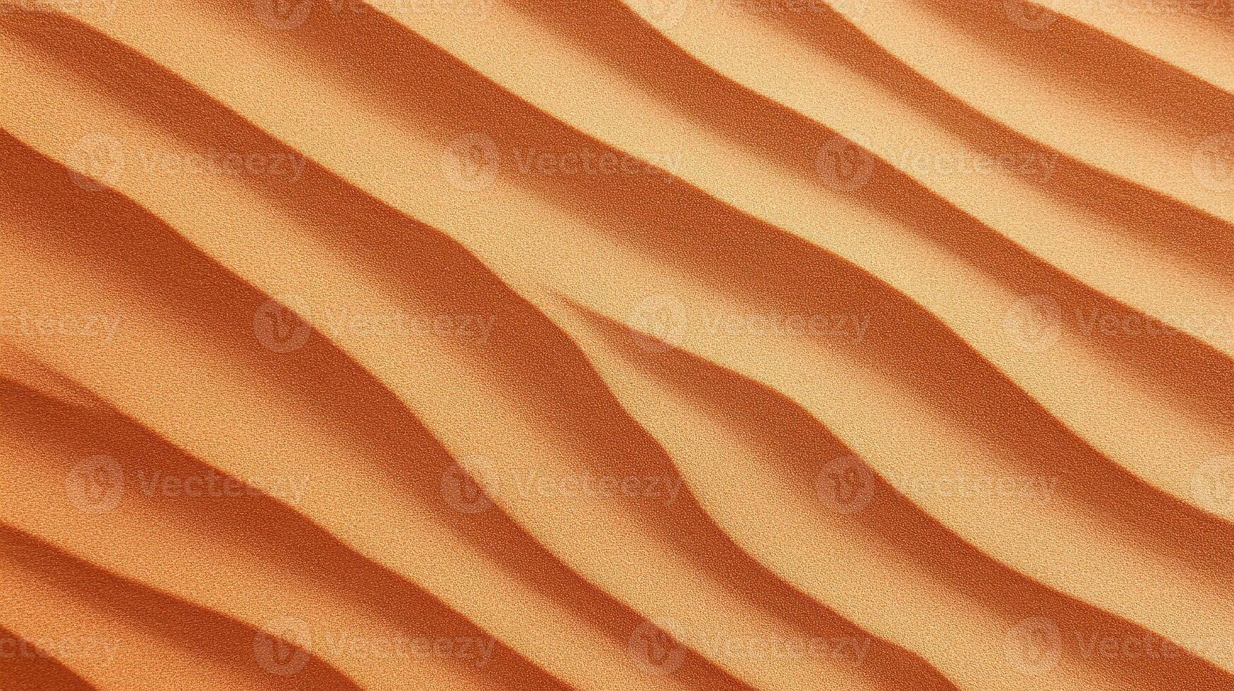 Sandy desert dunes create beautiful patterns in warm tones, showcasing nature artistry. gentle curves and lines evoke sense of tranquility and vastness photo