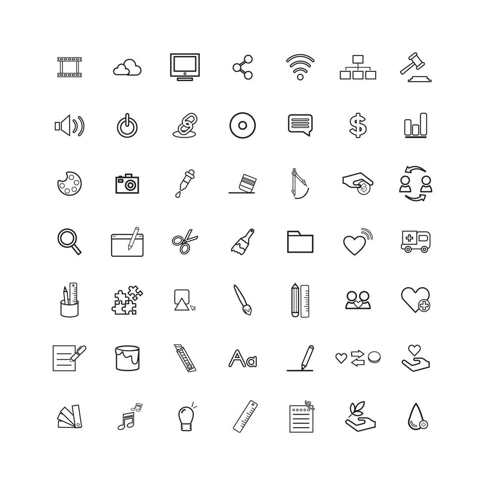 a collection of tech icons vector