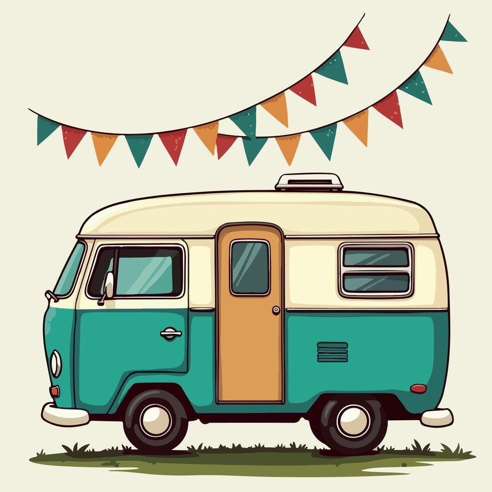 a drawing of a van vector