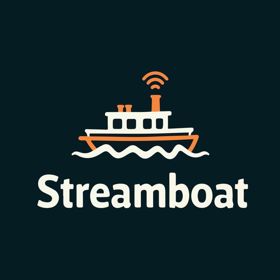 a boat logo of streamline vector